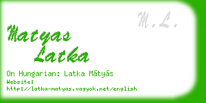 matyas latka business card